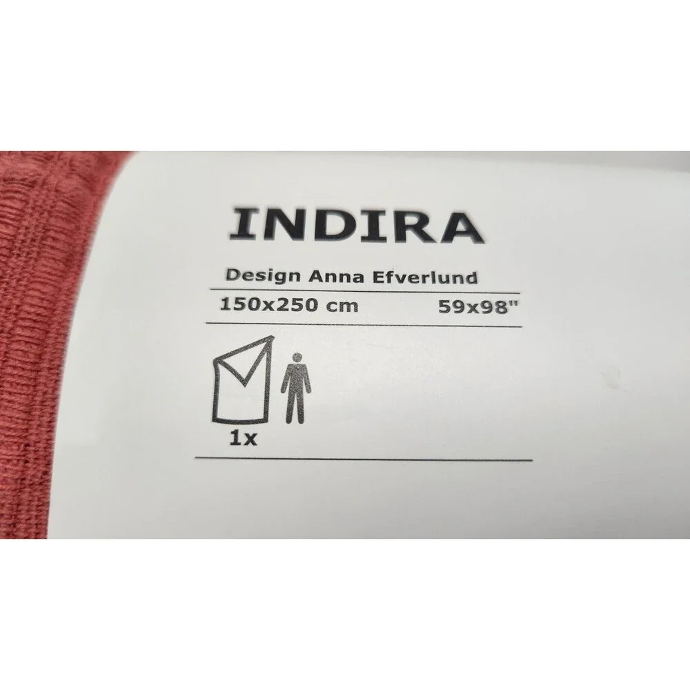 IKEA Indira 150x250cm SALMON 100% Cotton Bedspread 604.450.27 59x98